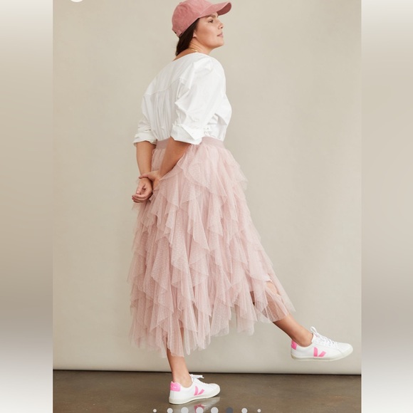 Anthropologie Pink Tulle ballerina skirt tiers NWT S 8-10 - Picture 2 of 12